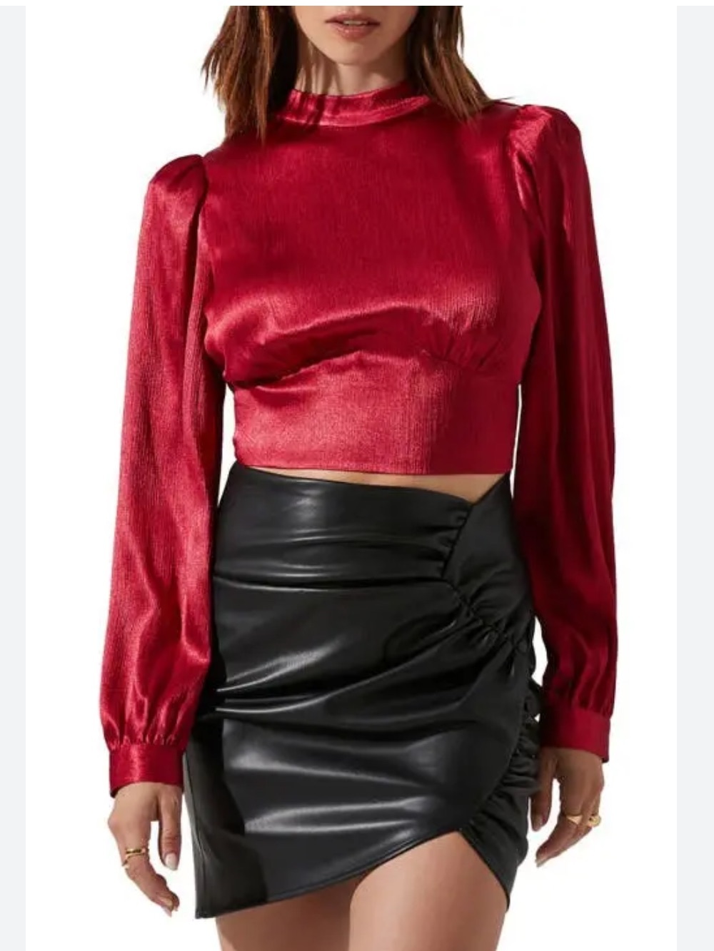 Astr the label open back drop top red, Small